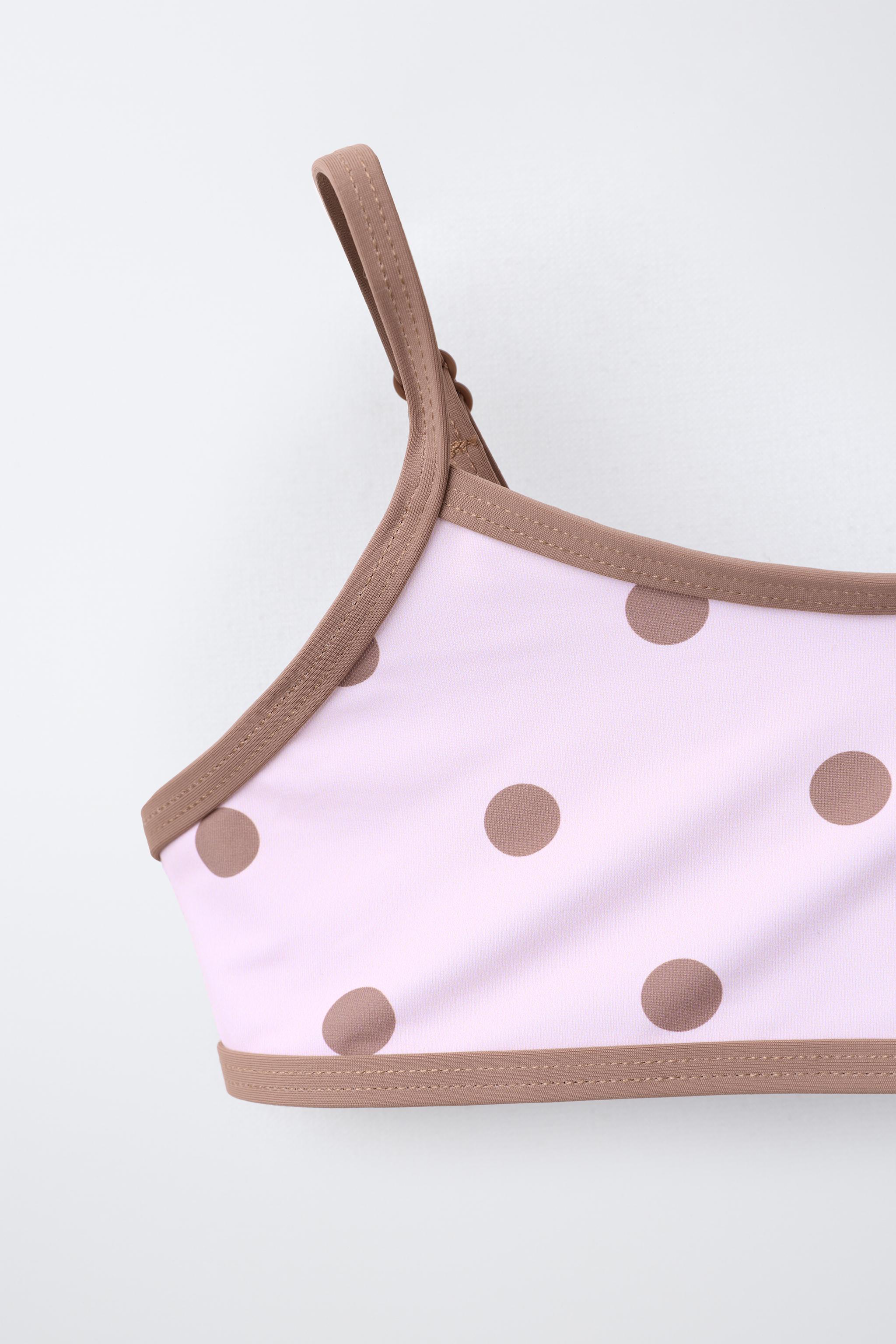 6-14 ANS/ BIKINI TAUPE LISERÉS CONTRASTE